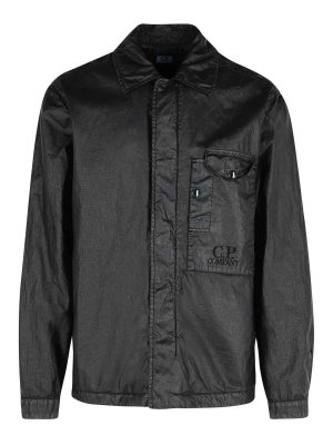 C.P. COMPANY: shirts - Black Linen Shirt