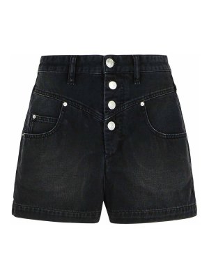 ISABEL MARANT: Trousers Shorts - Jovany Black Denim Shorts