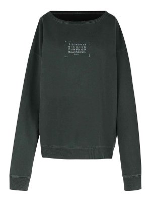 Maison Margiela: Sweatshirts & Sweaters - Black Cotton Sweatshirt