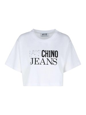 MOSCHINO JEANS: t-shirts - White Cotton T-Shirt