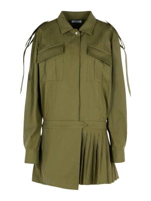 OFF-WHITE: ニーレングスドレス - 膝丈ドレス - 緑