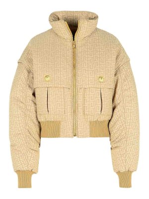 Balmain: bombers - Beige Jacquard Bomber Jacket