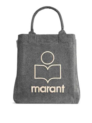 ISABEL MARANT: shopper - Borsa per la spesa in cotone nero yenki