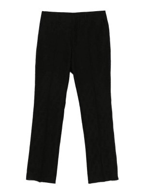 FENDI: casual trousers - Tr Linen Ff Jacquard