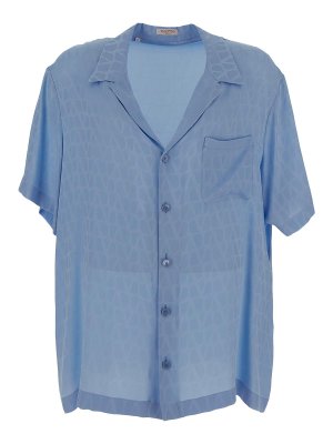 Tシャツ・カットソー FERRAGAMO SS25 Poplin shirt (780367 LIGHTOXFORDBLUE) Ferragamo Poplin Shirt - Light Blue - Men