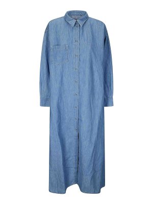 7 FOR ALL MANKIND: maxi dresses - Maxi Shirt Dress Icy