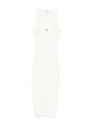 ELISABETTA FRANCHI: Robe longueur genou - Robe Au Genou - Crème
