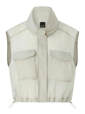 Pinko: Gilets tricot - Gilet - Gris Clair