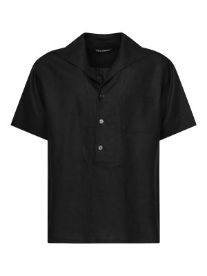Dolce&Gabbana 黒シャツに Shirts GXX99TJBCG2 W1001 関送無 Cotton polo-shirt with heraldic patch in Blue for Men