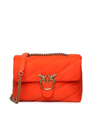 Pinko: cross body bags - Love Bag Quilted Fabric Shoulder Bag