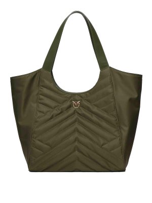 Pinko: cross body bags - Puzzle Quilt Fabric Shopper Bag