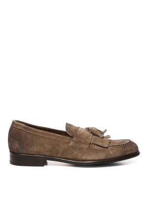 Doucal's: Loafers & Slippers - Suede Moccasin With Tassels And Fringe