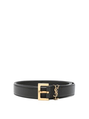 SAINT LAURENT: belts - YSL Black Milo Belt