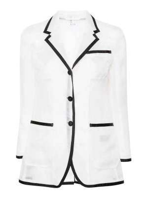 THOM BROWNE: blazers - Semi-Sheer Organza Blazer