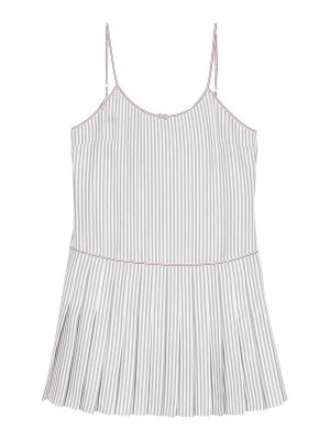 THOM BROWNE: short dresses - Striped Pleated Minidress