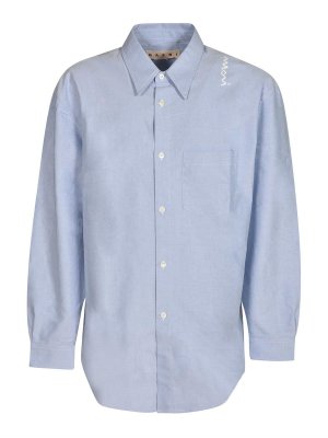 Tシャツ・カットソー FERRAGAMO SS25 Poplin shirt (780367 LIGHTOXFORDBLUE) Ferragamo Poplin Shirt - Light Blue - Men