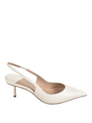 サンダル・ミュール DRIES VAN NOTEN Women Sandals WS2411197 White Sling Back Leather Heeled Mule — White – La Garçonne