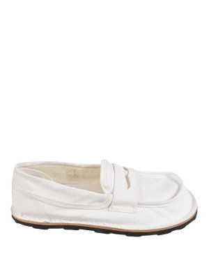 スニーカー Valentino Garavani Ivory White Leather Boat Loafer Valentino Garavani Ivory White Leather Boat Loafer