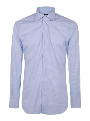 Tシャツ・カットソー BARBA SS25 CLASSIC DOUBLE STRIPES SHIRT (K1U13P0147099U 02) Barba Classic Double Stripes Shirt - Blue - Men