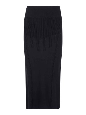 MUGLER: knee length dresses - Classic Black Midi Dress