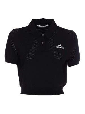 ALEXANDER WANG: polo shirts - Black Short Sleeves Polo