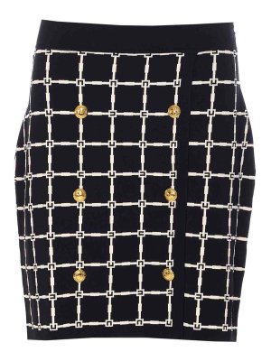 ELISABETTA FRANCHI: mini skirts - Black Knitted Skirt