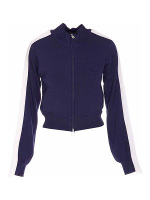Pinko: Sweatshirts & Sweaters - Blue Wellington Zip Sweatshirt