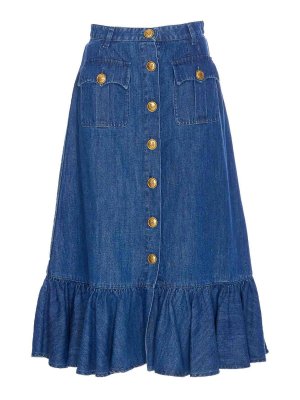 VALENTINO GARAVANI: Knee length skirts & Midi - Light Denim Skirt