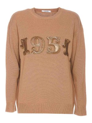 Max Mara: crew necks - Wool Cachemire And Paillettes Sweater