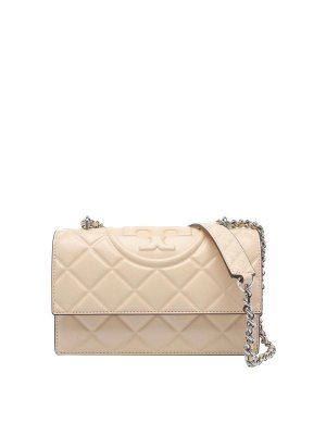 TORY BURCH: cross body bags - Vanilla Small Fleming Shoulder Bag