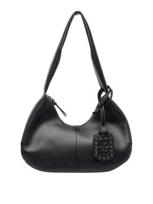 Ferragamo Arch Black Matte Leather Bag - Black