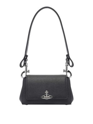 【VALENTINO】MEDIUM VALENTINO GARAVANI OVHAL SHOULDER BAG Valentino Garavani Ohval Medium Leather Shoulder bag - Black