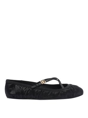 DOLCE & GABBANA: flat shoes - Dg Logo Satin Ballets