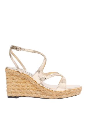 JIMMY CHOO: espadrilles - Gold Ayla Wedges