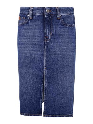 スカート PINKO 104647_A2DO_Z04 Skirts Denim skirt Long light denim skirt with front slit PINKO → Shop Online