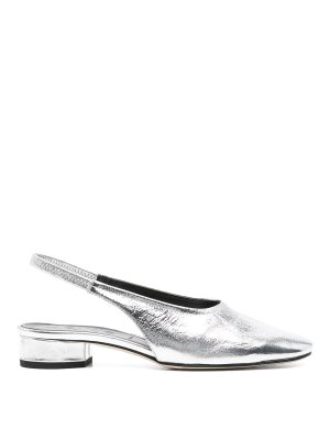 AEYDE: sandals - Leather Silver sandals