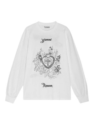 GANNI: Tシャツ - Tシャツ - 黒