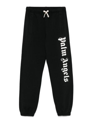 Palm Angels: tracksuit bottoms - Black Sweatpants With Logo On The Leg