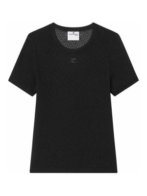 Courreges: t-shirts - Logo Patch Short Sleeves T-Shirt