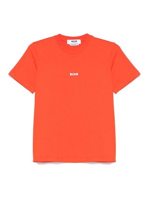 m.s.g.m.: t-shirts - Red Cotton T-Shirt With White Front Logo