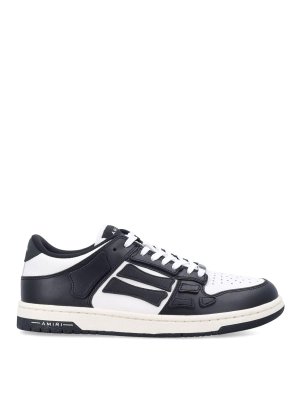 AMIRI: trainers - Skel Sneakers In White And Black Leather