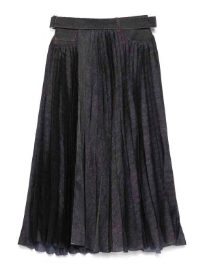 Sacai: Knee length skirts & Midi - Denim Mix Skirt