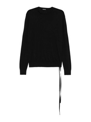ANN DEMEULEMEESTER: Suéteres con cuello pico - Suéter Cuello Redondo - Negro