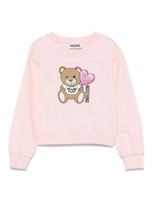 MOSCHINO: Strickpullover mit Rundhalsausschnitt - Rundhalspullover - Nude