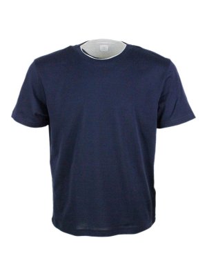 Tシャツ・カットソー Eleventy SS25 Eleventy Shirts Blue (K75CAMK02 TES0K17111) Blue fine-knit T-shirt Eleventy - men - ELEVENTY