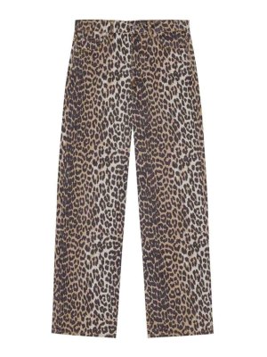 GANNI: jeans bootcut - Jeans leopardo