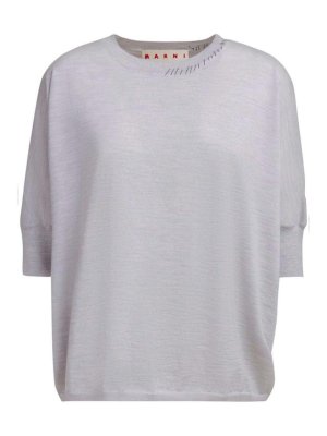 Marni: Suéteres con cuello pico - Suéter Cuello Redondo - Gris