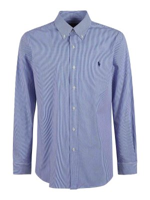 Tシャツ・カットソー AMIRI FW25 Amiri Script Stripe Shirt (AMKNIR1026 ASHLEY) Amiri Script Stripe Shirt - Blue - Men | AMKNIR1026ASHLEY