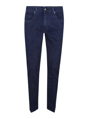 FAY: straight leg jeans - 5 Tasche In Cotone Denim Stretch