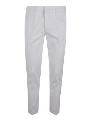 FAY: casual trousers - Stretch cotton satin trousers